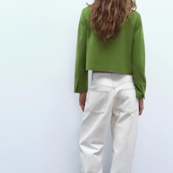 NWT Green Blazer FELT TEXTURE MULTI-POCKET BLAZER Size XS Color Lawn - Picture 5 of 12